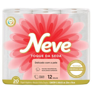 Papel Higiênico Neve Folha Dupla Toque Seda 20M C/ 12 un.