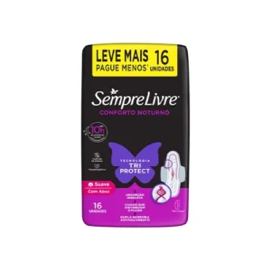 Absorvente Noturno Sempre Livre Suave C/ 16 un. Lv.+ Pg.-